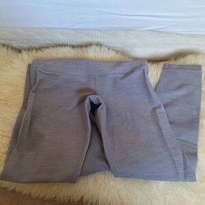 Lululemon Yin To You Crop Light Grey Skirt Leggings Layered High Rise 4